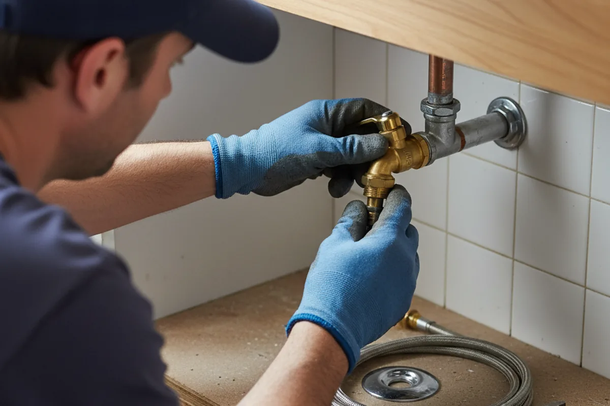 Shutoff valve and fitting work during Well Pump Repair in Iowa Falls